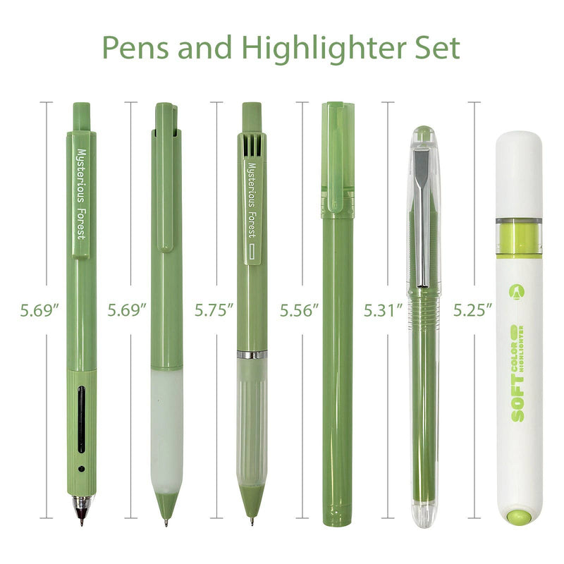 Wrapables 5 Gel Pens + 1 Highlighter Writing Set: Purple