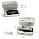 Wrapables Large Capacity Pencil Case Expandable Pencil Pouch: Navy