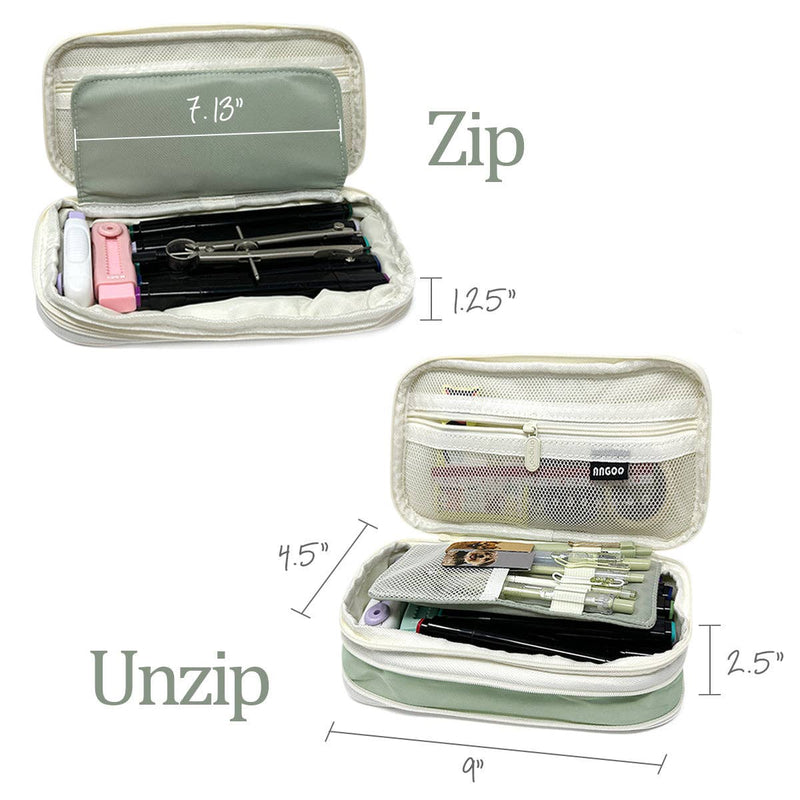 Wrapables Large Capacity Pencil Case Expandable Pencil Pouch: Navy