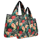 Wrapables Large & Small Foldable Tote Nylon Reusable Grocery Bags, Set of 2: Doggy Sushi