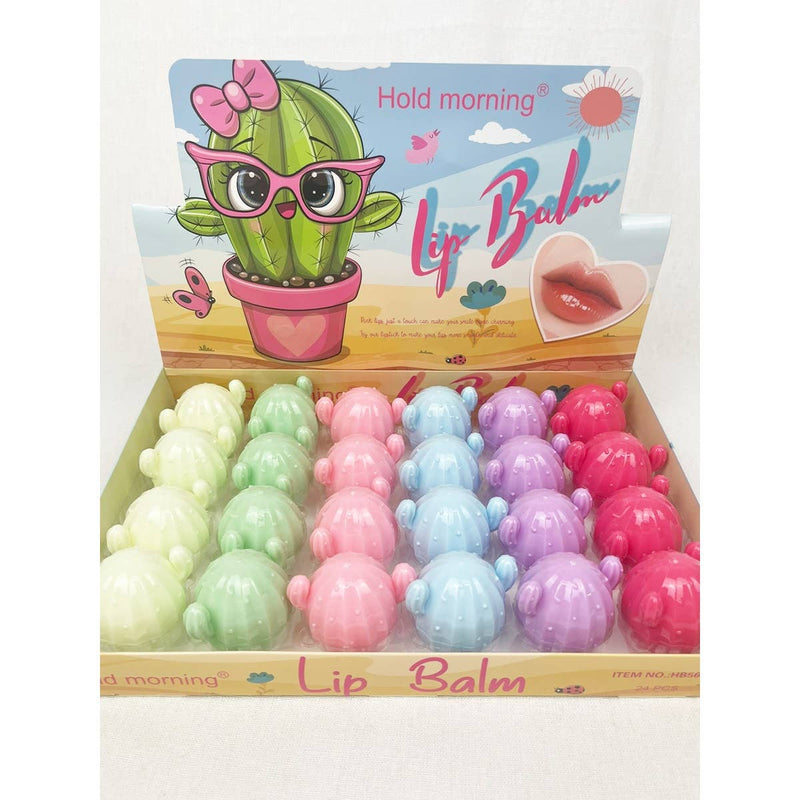 Cute Cactus Lip Balm: MIX COLOR / ONE(24)
