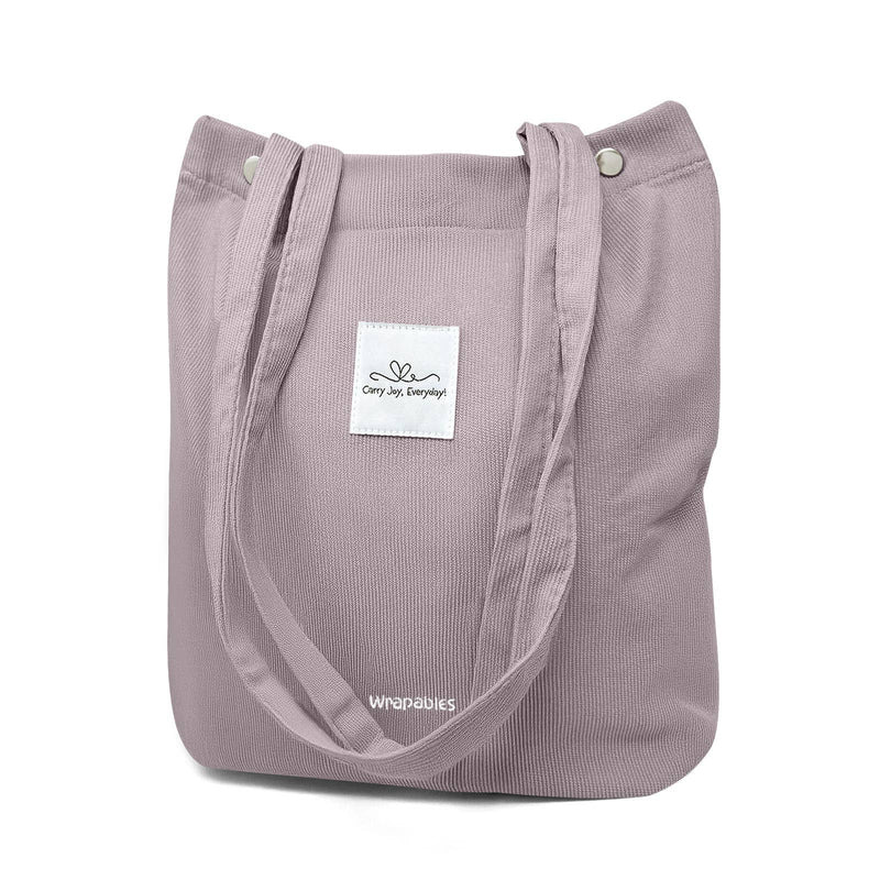 Wrapables Carry Joy Corduroy Tote Bag, Handbag: Navy