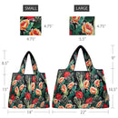 Wrapables Large & Small Foldable Tote Nylon Reusable Grocery Bags, Set of 2: Doggy Sushi