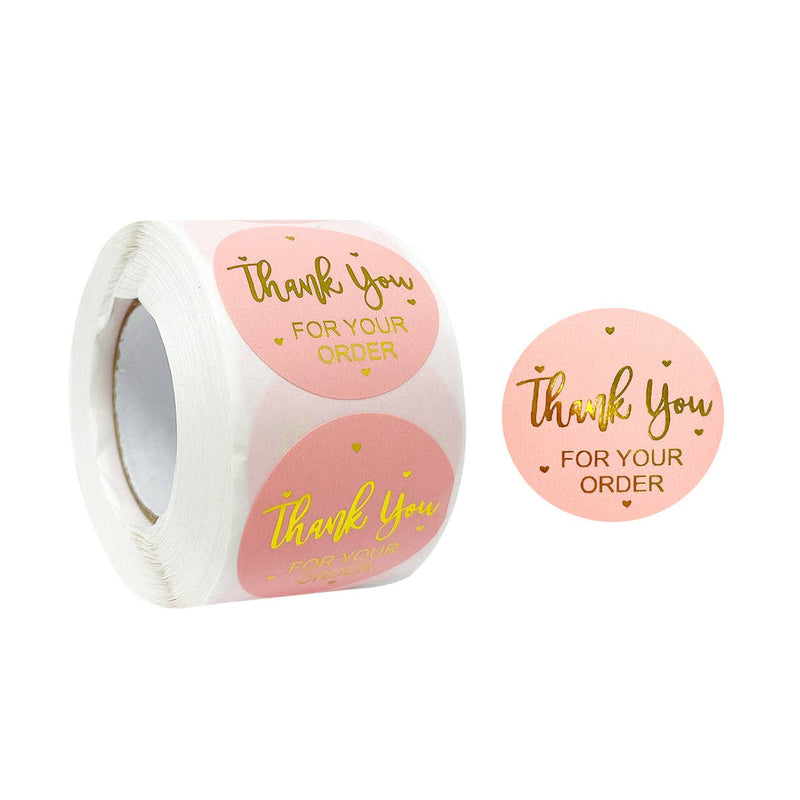 Wrapables 1.5" / 2" Thank You Stickers Roll: Gold Foil Sprig 1.5 inch