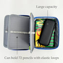 Wrapables Large Capacity 72 Slot Pencil Case for Colored Pencils, Stationery Pouch: Blue