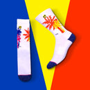 Re:Lax Sunset Palms Socks: White / One size