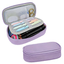 Wrapables Simple Large Capacity Double Compartment Pencil Case, Pencil Pouch for Stationery Tools: Black