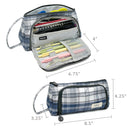 Wrapables Large Capacity Pencil Case, Portable Pencil Pouch for Stationery Office Supplies: Pink & White