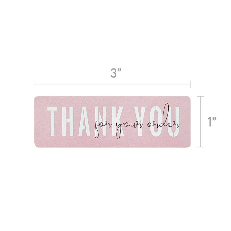 Wrapables 3" x 1" Small Business Thank You Stickers Roll: Blush (120 stickers)