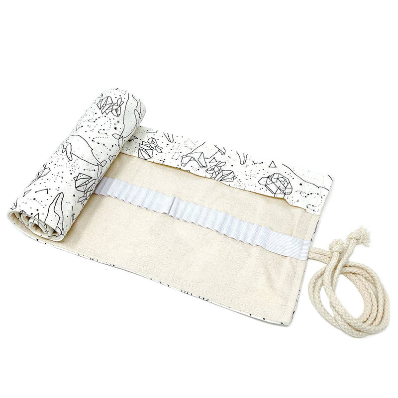 Wrapables Pencil Roll Organizer,  Wrap Pouch (72 slots): Skulls & Roses