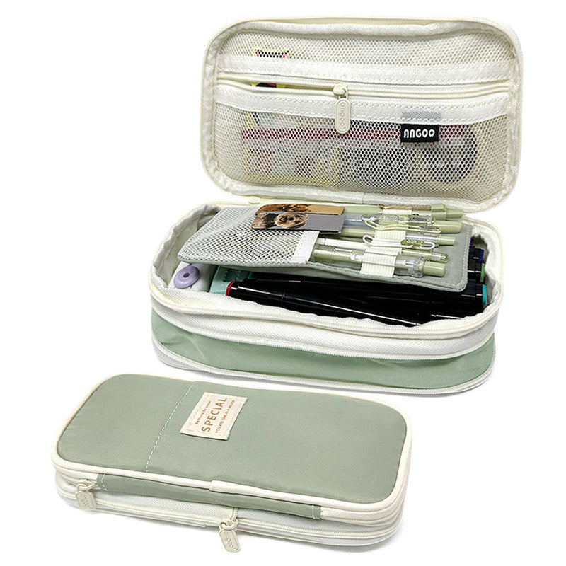 Wrapables Large Capacity Pencil Case Expandable Pencil Pouch: Navy