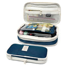 Wrapables Large Capacity Pencil Case Expandable Pencil Pouch: Navy