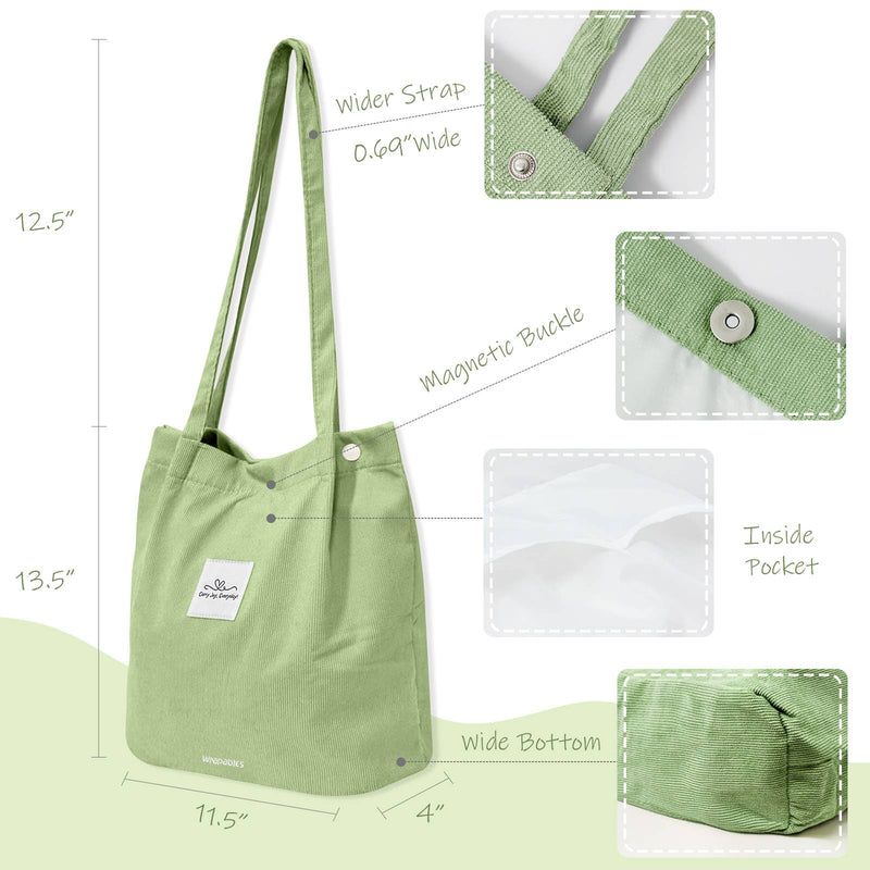 Wrapables Carry Joy Corduroy Tote Bag, Handbag: Navy