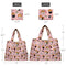 Wrapables Large & Small Foldable Tote Nylon Reusable Grocery Bags, Set of 2: Doggy Sushi