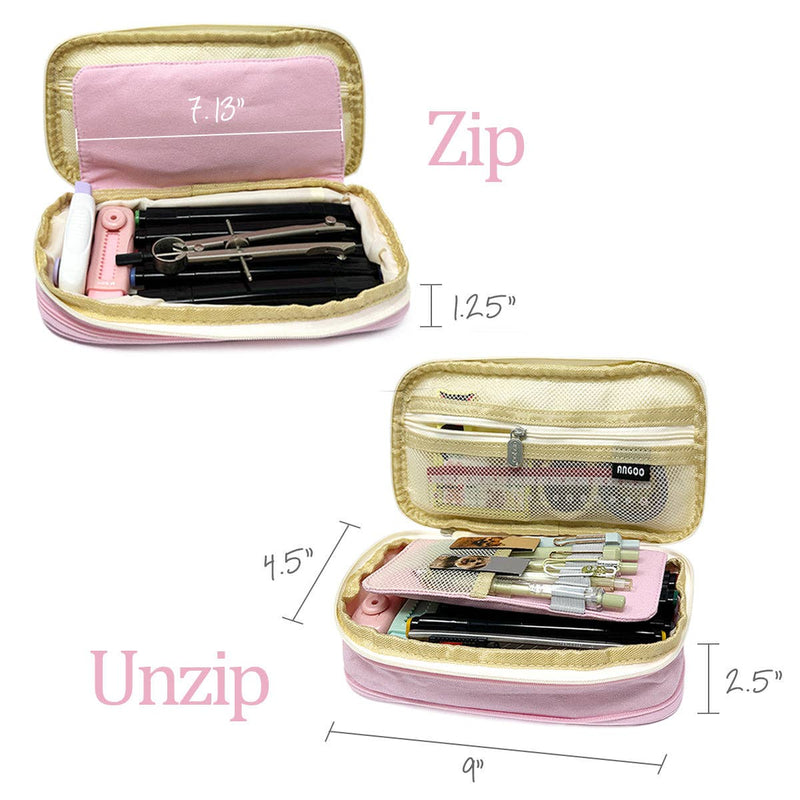 Wrapables Large Capacity Pencil Case Expandable Pencil Pouch: Navy
