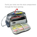 Wrapables Large Capacity Pencil Case, Portable Pencil Pouch for Stationery Office Supplies: Pink & White