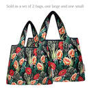 Wrapables Large & Small Foldable Tote Nylon Reusable Grocery Bags, Set of 2: Doggy Sushi