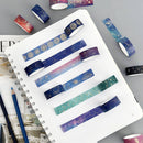 Wrapables Elegant Gold Foil Washi Tape Box Set for Arts & Crafts, Scrapbooking, Stationery, Diary (12 Rolls): Galaxy