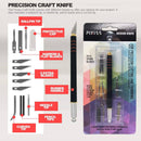 PIXISS Miniature Brushes with Precision Crafting Knife Bundl