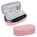 Wrapables Simple Large Capacity Double Compartment Pencil Case, Pencil Pouch for Stationery Tools: Black