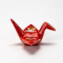 Origami Crane Porcelain Chopsticks Rest 2"L Moon Crane Red (12/288)