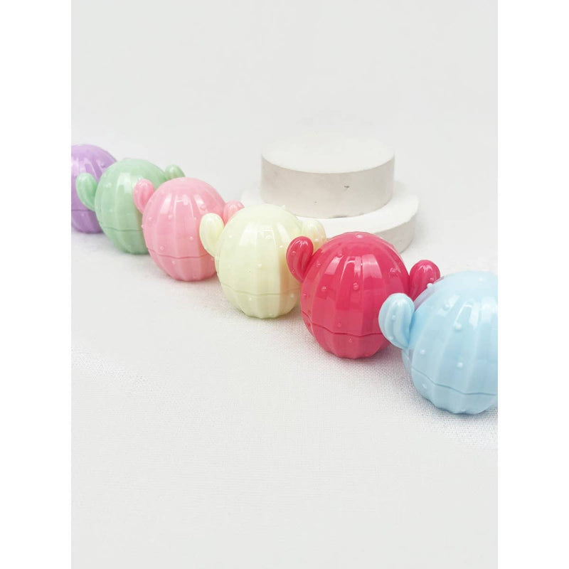 Cute Cactus Lip Balm: MIX COLOR / ONE(24)