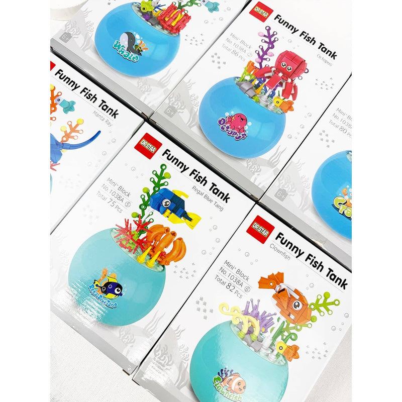 Block Toy Fish Tank Assembly Toy: MIX COLOR / ONE(6)