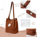 Wrapables Carry Joy Corduroy Tote Bag, Handbag: Forest Greeen