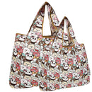 Wrapables Large & Small Foldable Tote Nylon Reusable Grocery Bags, Set of 2: Doggy Sushi