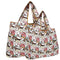 Wrapables Large & Small Foldable Tote Nylon Reusable Grocery Bags, Set of 2: Doggy Sushi