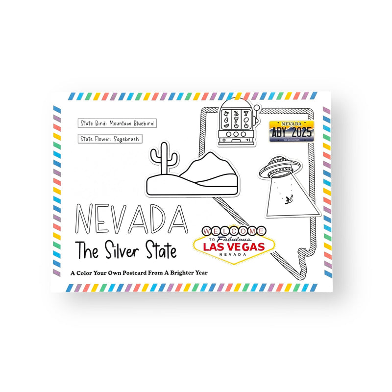 Color Your Own Nevada State Postcard