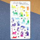 Everyday is Caturday Sticker Sheet (25-006): Rainbow