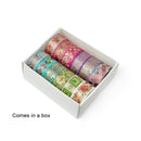 Wrapables Elegant Gold Foil Washi Tape Box Set for Arts & Crafts, Scrapbooking, Stationery, Diary (12 Rolls): Galaxy