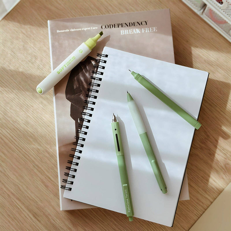 Wrapables 5 Gel Pens + 1 Highlighter Writing Set: Purple