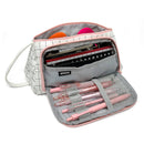 Wrapables Large Capacity Pencil Case, Portable Pencil Pouch for Stationery Office Supplies: Pink & White