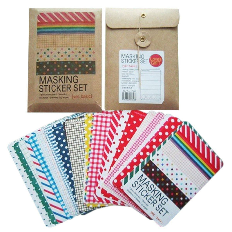 Wrapables Decorative Patterns Masking Sticker Set: Basic