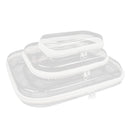 Wrapables Transparent Hard Shell Zipper Case, Clear Travel Storage Organizer for Toiletries, Makeup, and Cosmetics (Set of 3): (Set of 3) LMS