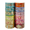 Wrapables Elegant Gold Foil Washi Tape Box Set for Arts & Crafts, Scrapbooking, Stationery, Diary (12 Rolls): Galaxy