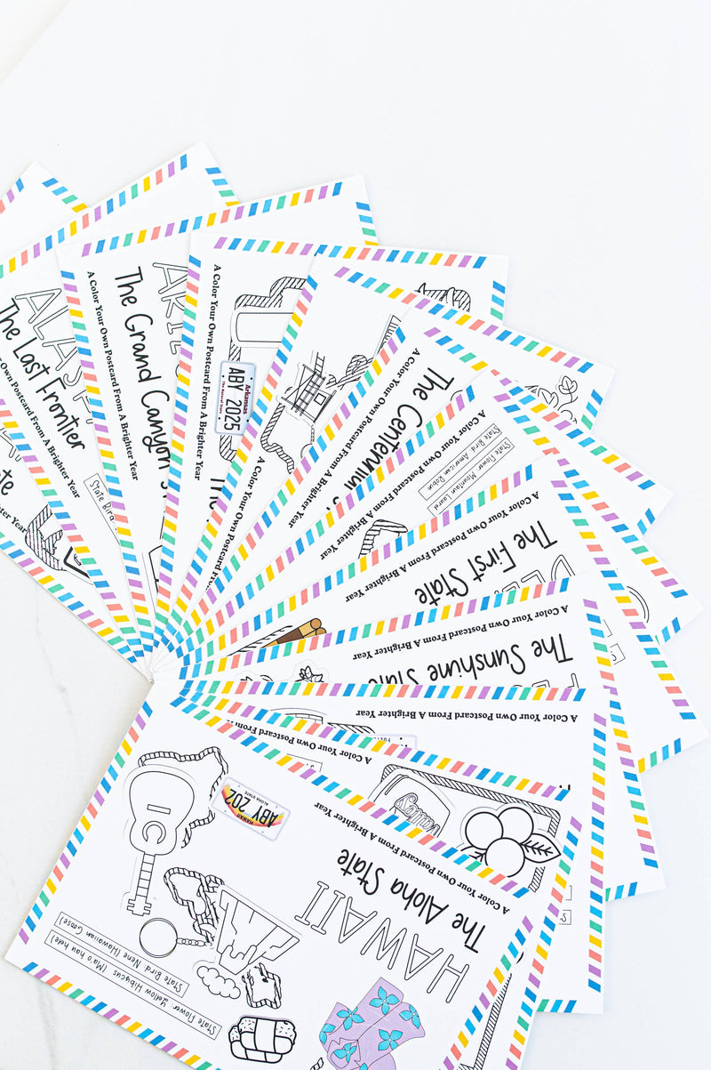Color Your Own Nevada State Postcard