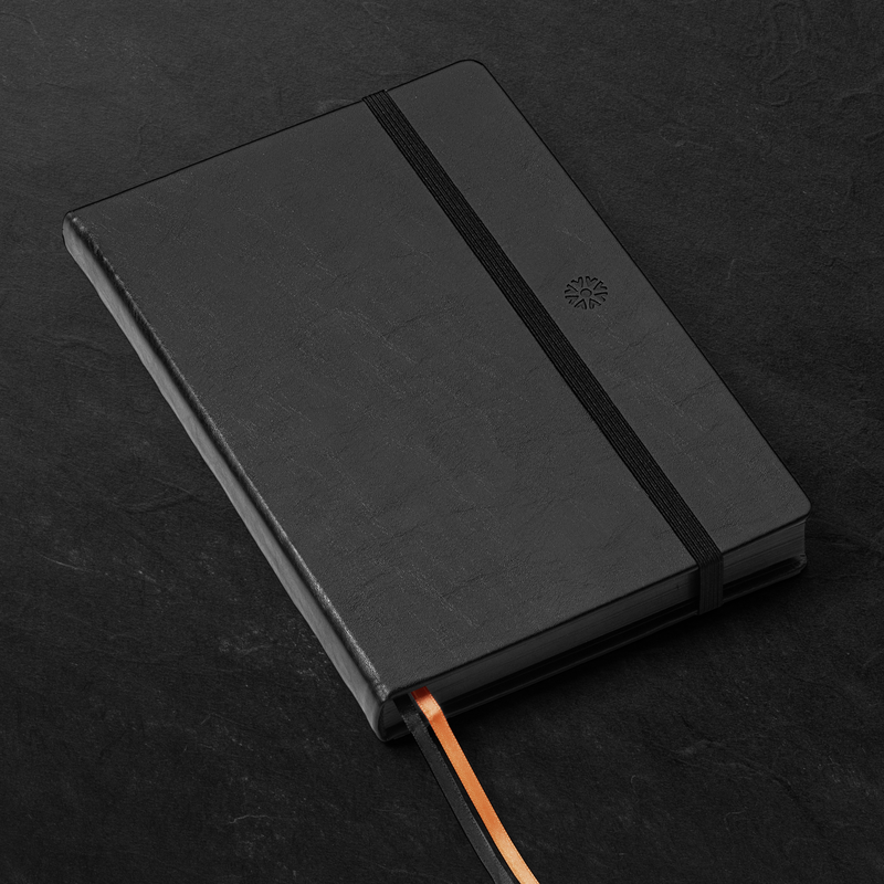 Pitch Black Dotted Journal | All Black Paper Notebook: B5