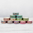 Wrapables Elegant Gold Foil Washi Tape Box Set for Arts & Crafts, Scrapbooking, Stationery, Diary (12 Rolls): Galaxy