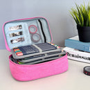 Wrapables Large Capacity 72 Slot Pencil Case for Colored Pencils, Stationery Pouch: Blue