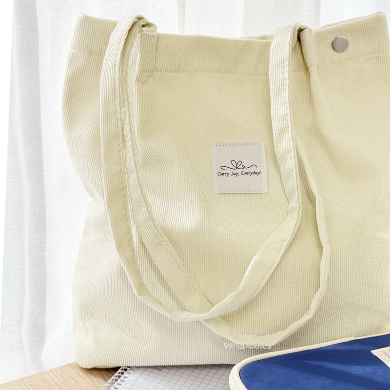 Wrapables Carry Joy Corduroy Tote Bag, Handbag: Navy