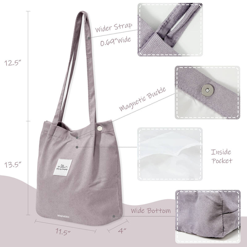 Wrapables Carry Joy Corduroy Tote Bag, Handbag: Navy
