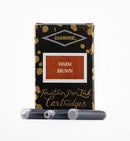 Diamine Fountain Pen Ink Cartridges 18pc - Warm Brown