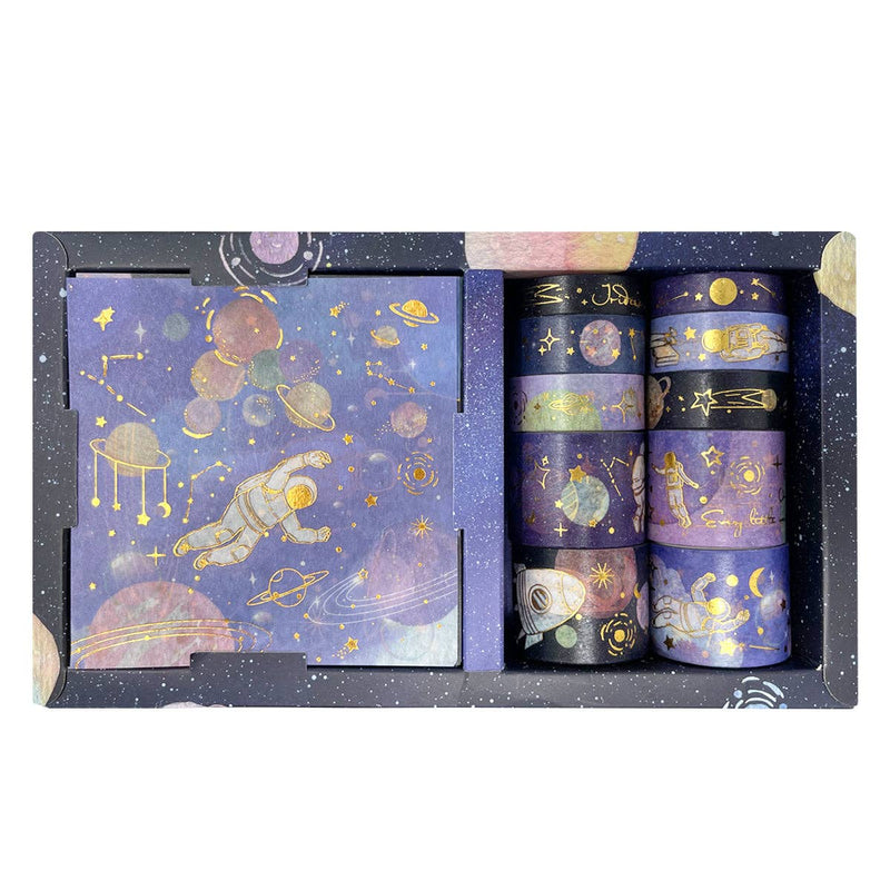 Wrapables Decorative Gold Foil Washi Tape and Sticker Set: Deer Song
