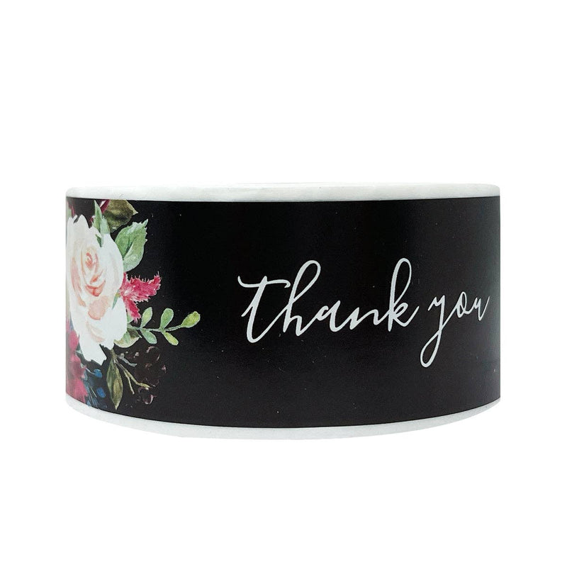 Wrapables 3" x 1" Small Business Thank You Stickers Roll: Blush (120 stickers)