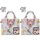 LOQI Snask Tiger Snake Beer Grey Reusable Shopping Bag, 2pcs: Artist Snask Tiger Snake Beer Grey