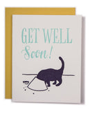 Ladyfingers Letterpress Get Well Cat Card