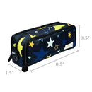 Wrapables Large Capacity Pencil Case, 3 Compartment Pouch: Cactus